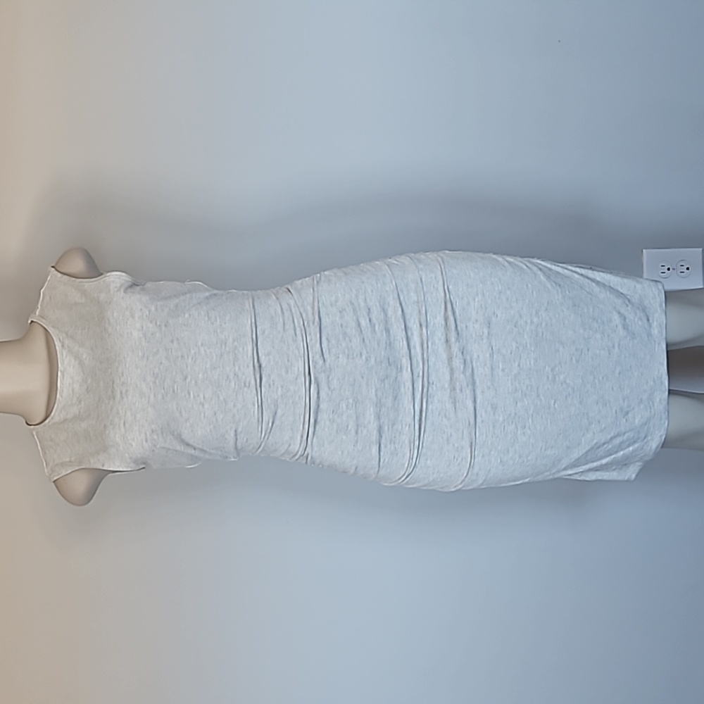 Ann Taylor Heather gray sleeveless comfy ruched dress-S - Picture 1 of 6